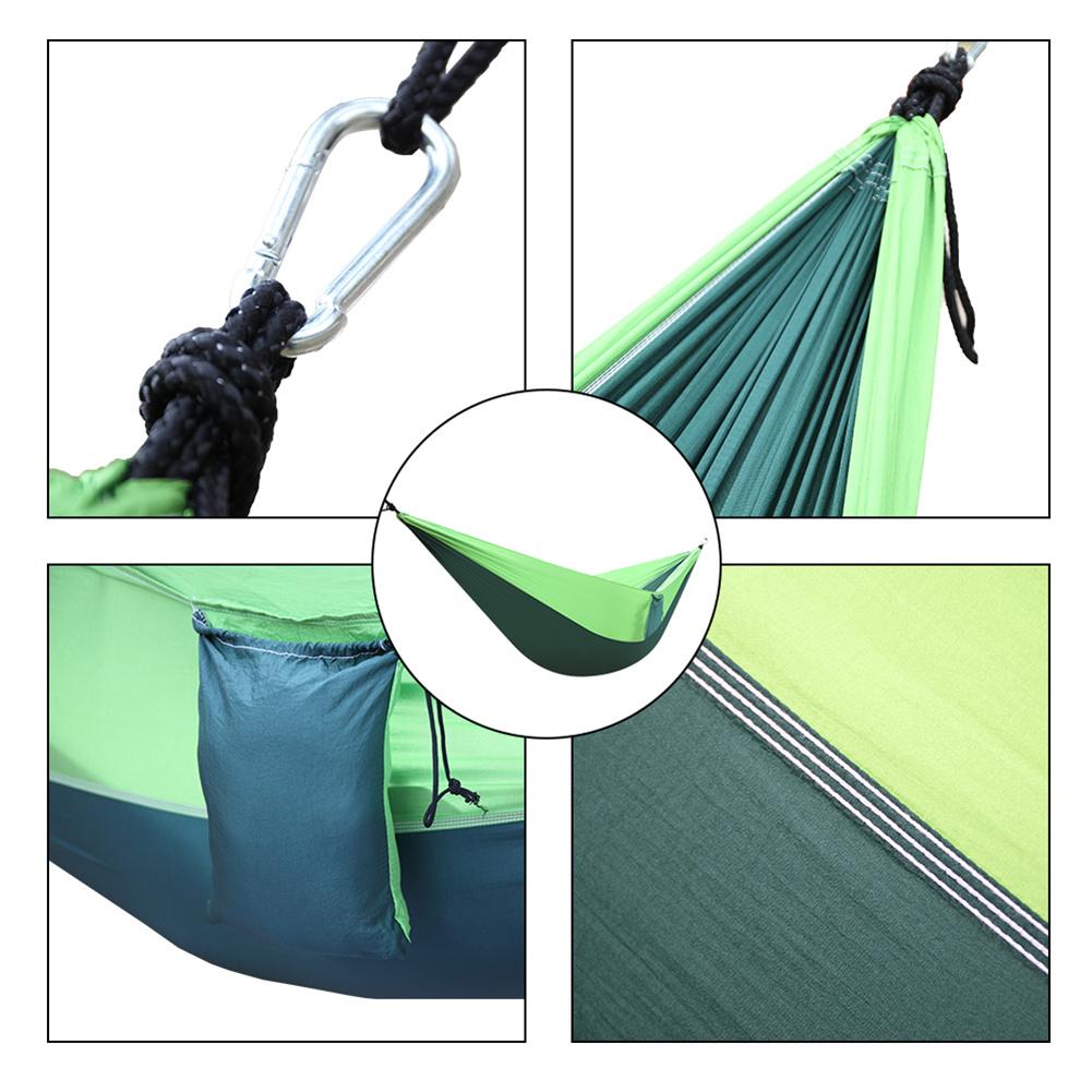 Cheap Goat Tents Outdoor Camping Hammock Contrast Color Nylon Parachute Fabric Double layer Sleep Hammock 260x140cm   